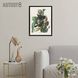 "Artery8 Purple Grackle Crow Blackbird Audubon Nature Black Framed Canvas Art in White - Size: W12"" x H16""" - thumbnail 3