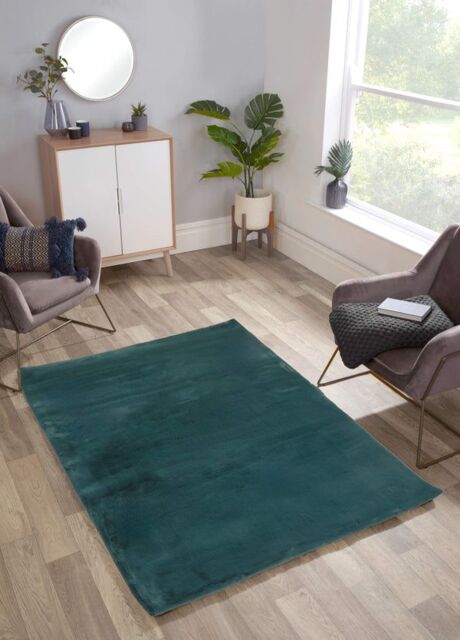 The Linen Consultancy TLC 5 Star Hotel Concept Luxury Faux Fur Green Rug - Size: 133 cm diameter - image 1