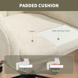 HOMCOM Modern Snow Flannel Office Desk Chair for Bedroom, Living Room in Beige - thumbnail 5