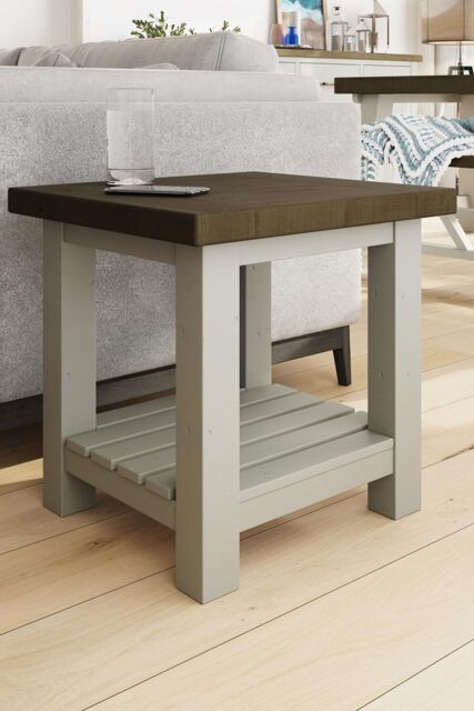 FWStyle Handmade Solid Reclaimed Truffle Pine Lamp/Side Table in Brown - image 1