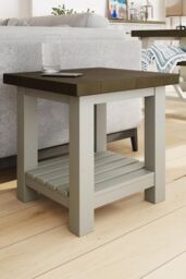FWStyle Handmade Solid Reclaimed Truffle Pine Lamp/Side Table in Brown