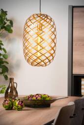 Lucide 'WOLFRAM' Dimmable Stylish Adjustable Indoor Pendant Light 1xE27 in Gold - thumbnail 4