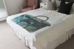 Benjamin Tate Design Green Handbag Blanket in Natural - Size: 120 cm x 150 cm - thumbnail 3
