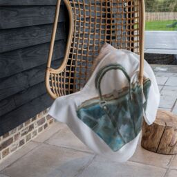 Benjamin Tate Design Green Handbag Blanket in Natural - Size: 120 cm x 150 cm - thumbnail 4