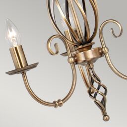 Netlighting Artisan Chandelier 3 Light Aged Brass Finish E14 in Yellow - thumbnail 4