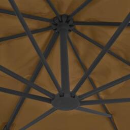 Berkfield Home Elegant Cantilever Umbrella with Aluminium Pole 400x300 cm Taupe - thumbnail 6