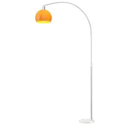 HOMCOM Modern Standing Lamp with Shade & Foot Switch, Orange - thumbnail 2