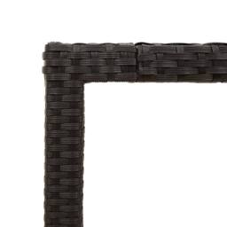 Berkfield Home Garden Table with Glass Top Black 190x90x75 cm Poly Rattan - Size: 190 x 90 x 75 cm - thumbnail 9