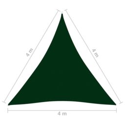 Berkfield Home Sunshade Sail Oxford Fabric Triangular 4x4x4 m Dark Green - thumbnail 6