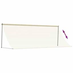 Berkfield Home Retractable Awning Cream 400x150 cm Fabric & Steel - thumbnail 6