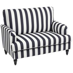 HOMCOM Cuddle Chair with Stripe, Armchair for Living Room, Black & White - thumbnail 2