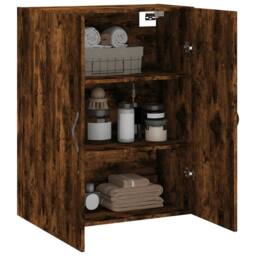 Berkfield Home Wall Mounted Cabinet Smoked Oak 69.5x34x90 cm Engineered Wood in Brown - thumbnail 5