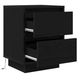 Berkfield Home Bedside Cabinets with LED Lights¬†2 pcs Black 38x34x50 cm - Size: 38 x 34 x 50 cm - thumbnail 8