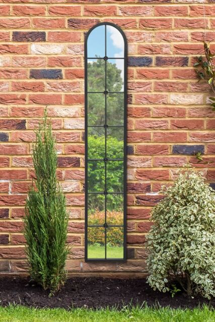 "MirrorOutlet Black Framed Arched Leaner Garden Wall Mirror 67"" X 12"" (170 X 30CM) - Size: 1 Pack" - image 1