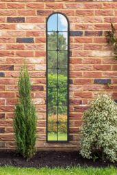 "MirrorOutlet Black Framed Arched Leaner Garden Wall Mirror 67"" X 12"" (170 X 30CM) - Size: 1 Pack" - thumbnail 1