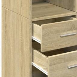 Berkfield Home Highboard Sonoma Oak 70x42.5x185 cm Engineered Wood in Light Oak - thumbnail 7