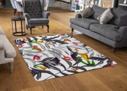 Benjamin Tate Design Monochrome Leaves Rug in Natural - Size: Large - thumbnail 2