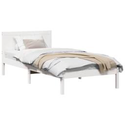 Berkfield Home White Wood Bed Frame White Wood 100 x 200 cm Durable - thumbnail 3