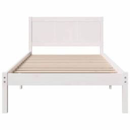 Berkfield Home White Wood Bed Frame White Wood 100 x 200 cm Durable - thumbnail 5