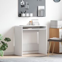 Berkfield Home Computer Desk White Engineered wood Compact Organizers - thumbnail 1