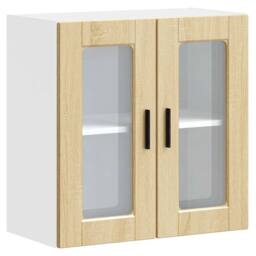 Berkfield Home Kitchen Wall Cabinet with Glass Door Porto Sonoma Oak in Brown - thumbnail 2