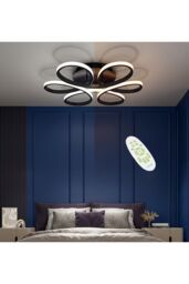 Living and Home 65W Modern Black Acrylic Petal LED Semi Ceiling Light in Silver - thumbnail 5