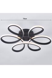 Living and Home 65W Modern Black Acrylic Petal LED Semi Ceiling Light in Silver - thumbnail 6