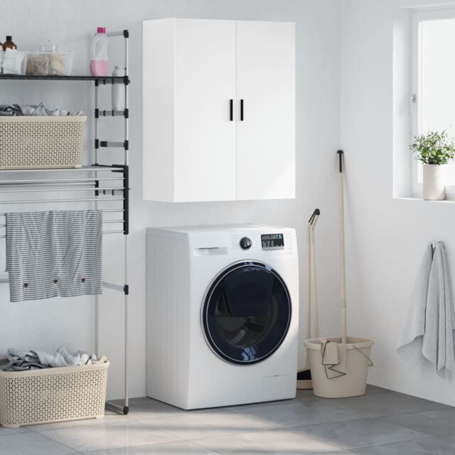 Berkfield Home Wall Mounted Cabinet White 69.5x34x90 cm - image 1