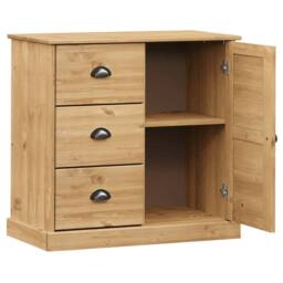 Berkfield Home Sideboard with Drawers VIGO 78x40x75 cm Solid Wood Pine in Brown - Size: 78 x 40 x 75 cm - thumbnail 4