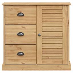 Berkfield Home Sideboard with Drawers VIGO 78x40x75 cm Solid Wood Pine in Brown - Size: 78 x 40 x 75 cm - thumbnail 5