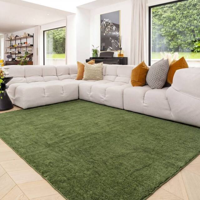 Kukoon Washable Machine Shag Rug in Green - Size: 160 cm x 230 cm - image 1