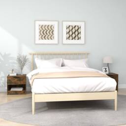 Berkfield Home Bedside Cabinets 2 pcs Smoked Oak Engineered Wood in Brown - thumbnail 2