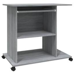 Berkfield Home Modern Computer Desk Grey Sonoma 80x50x75 cm Engineered Wood - Size: 80 x 50 x 75 cm - thumbnail 3