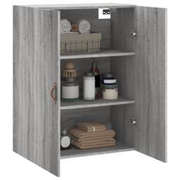 Berkfield Home Wall Mounted Cabinet Grey Sonoma 69.5x34x90 cm - thumbnail 5