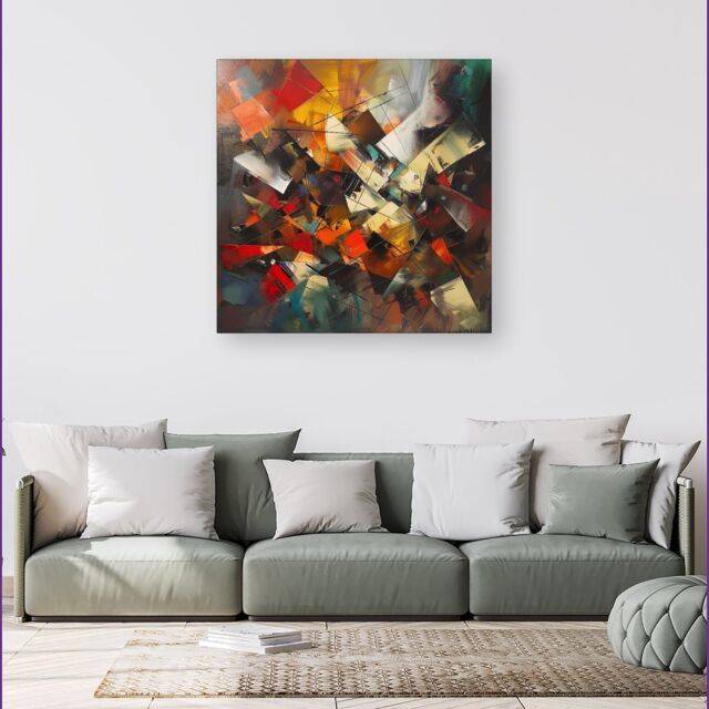 Warren Reed - Designer Dynamic Chaos: Energy Unleashed Canvas - Size: w40 inch x h40 inch - image 1