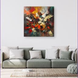 Warren Reed - Designer Dynamic Chaos: Energy Unleashed Canvas - Size: w40 inch x h40 inch - thumbnail 1