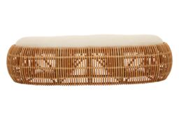 Orsina Wide Rattan Bean Bench, Rattan Bean Stool for Home, Outdoor, Lounge, Living Room, Unique Curved Rattan Stool in Brown - thumbnail 4
