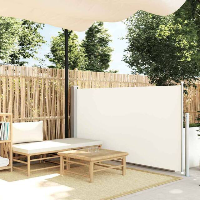 Berkfield Home Patio Retractable Side Awning 120x500 cm Cream - image 1