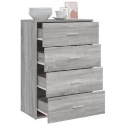 Berkfield Home Sideboard Grey Sonoma 60x31x84 cm Engineered Wood - Size: 60 x 31 x 84 cm - thumbnail 4