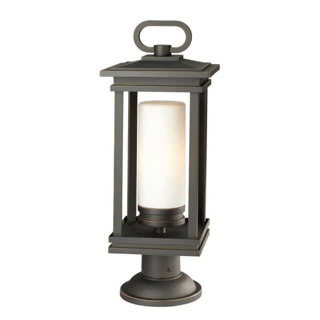 Loops Outdoor IP44 1 Bulb Wall Ground Pedestal Light Rubbed Bronze LED E27 100W