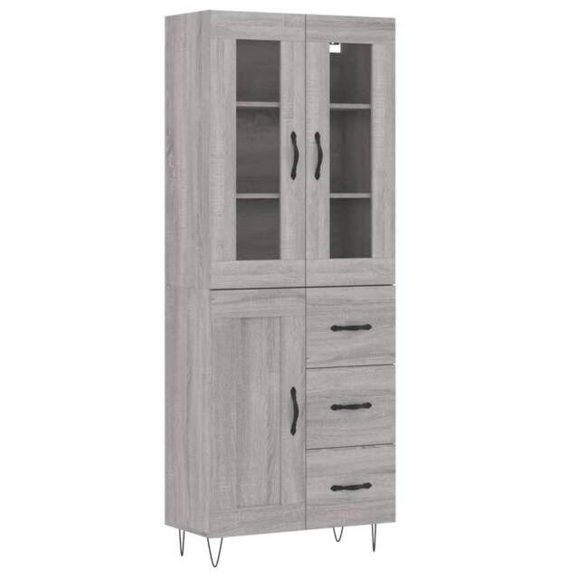 Berkfield Home Highboard Grey Sonoma 69.5x34x180 cm Engineered Wood - image 1