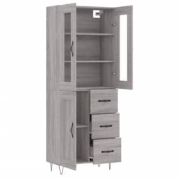Berkfield Home Highboard Grey Sonoma 69.5x34x180 cm Engineered Wood - thumbnail 4