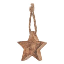 Sostter Rustic Wooden Star Ornament Set for Holiday Decorating in Brown - Size: Small - thumbnail 3