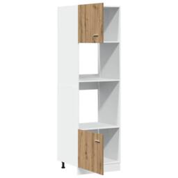 Berkfield Home Microwave Cabinet Lyon Artisan Oak 60x57x207 cm Engineered Wood in Brown - Size: 60 x 57 x 207 cm - thumbnail 4