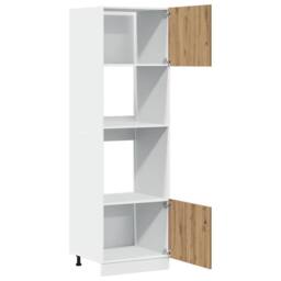 Berkfield Home Microwave Cabinet Lyon Artisan Oak 60x57x207 cm Engineered Wood in Brown - Size: 60 x 57 x 207 cm - thumbnail 5