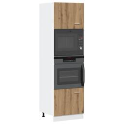 Berkfield Home Microwave Cabinet Lyon Artisan Oak 60x57x207 cm Engineered Wood in Brown - Size: 60 x 57 x 207 cm - thumbnail 2