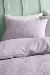 Catherine Lansfield 'Heatset Wave' Duvet Cover Set in Lilac - Size: King - thumbnail 2