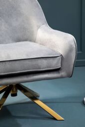Orsina Pink Velvet Arm Chair, Luxury Velvet Upholstered Accent Chair, Comfortable Armchair for Home, Office in Grey - thumbnail 4