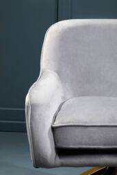 Orsina Pink Velvet Arm Chair, Luxury Velvet Upholstered Accent Chair, Comfortable Armchair for Home, Office in Grey - thumbnail 3