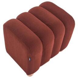 Wyld and Coco Boucle Teddy Pouffe in Golden Brown with Wooden Legs - thumbnail 6